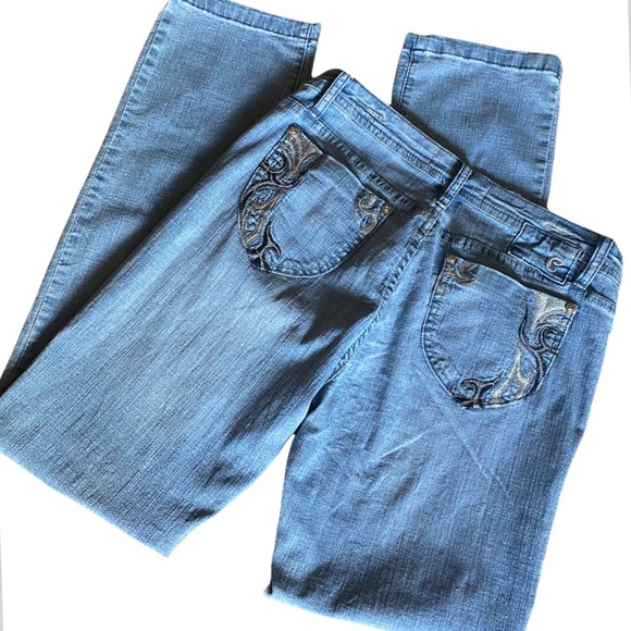 1990s Light Blue Wash Denim Jeans, Boot Cut/ Straight Leg Denim Pants,Blue Jeans - Picture 15 of 15